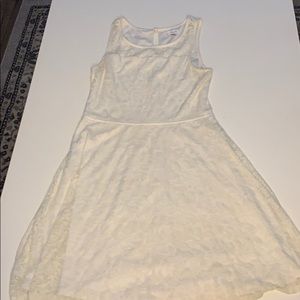 White Lace Dress with Keyhole Back